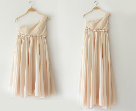 3 Colors Greek Goddess Elegant Dress Champagne Short Gown/ Bridesmaid Dress