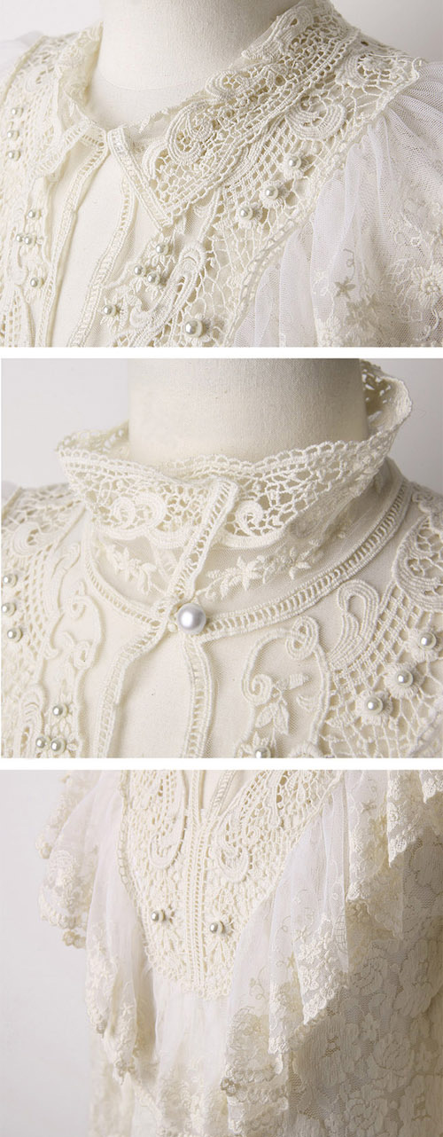 Lace Locaca Doll Collar Shirt on Luulla